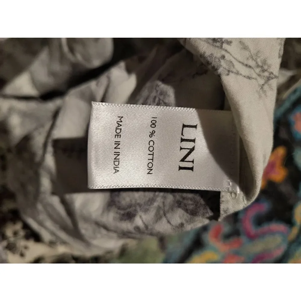 Lini Smocked Ruffle Sleeve Floral Midi Dress Ivory Black Women's Small